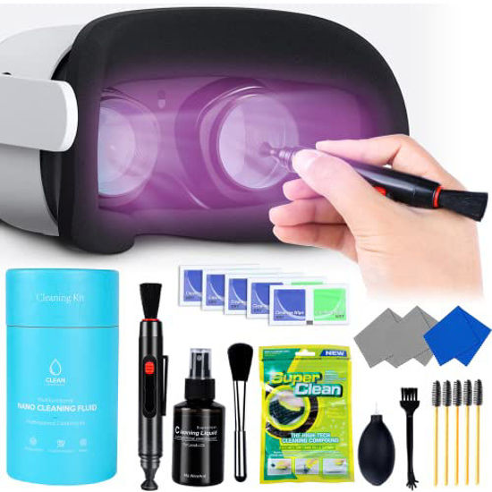 Picture of VR Headset Cleaning Kit, Lens Cleaner kit for Meta/Oculus Quest 2 Quest RiftS HTC Vive Pro Cosmos Elite Valve Index PS4 VR Pimax Pico VR Headset,Microsoft HoloLens,Cameras,Optical Lens Dust