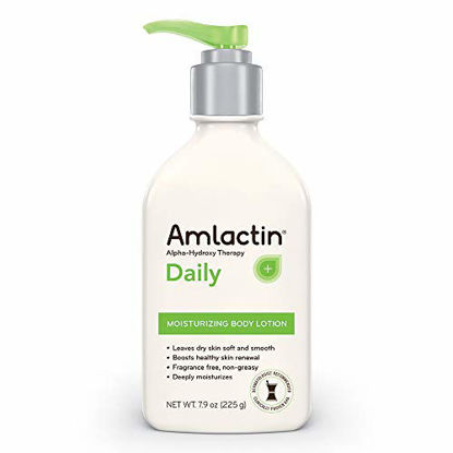 Picture of AmLactin Daily Moisturizing Body Lotion | Instantly Hydrates, Relieves Roughness | Powerful Alpha-Hydroxy Therapy Gently Exfoliates | Smooths Rough, Dry Skin | Paraben-Free 7.9 Ounce (Pack of 1)