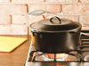 Picture of Lodge 5 Quart Cast Iron Dutch Oven. Pre Seasoned Cast Iron Pot and Lid with Wire Bail for Camp Cooking