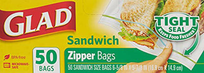 Picture of Glad Zipper Bags, Sandwich 50 bags