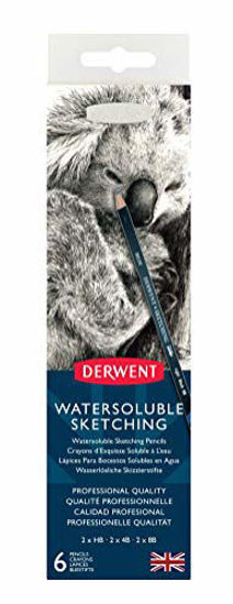 Picture of Derwent Watersoluble Sketching Pencils, Metal Tin, 6 Count (0700837)