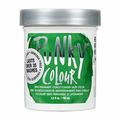 Picture of Punky Apple Green Semi Permanent Conditioning Hair Color, Non-Damaging Hair Dye, Vegan, PPD and Paraben Free, Transforms to Vibrant Hair Color, Easy To Use and Apply Hair Tint, lasts up to 35 washes, 3.5oz