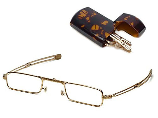 Picture of Mini Folding Glasses with Tortoise Shell casem, 2.50 Strength, by American Reading Glasses