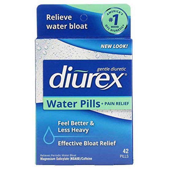 Picture of Diurex Water Pills + Pain Relief - Relieve Water Bloat, Cramps, & Fatigue - 42 Count