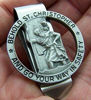 Picture of HIR Round Saint St Christopher Go Your Way in Saftey Proctection Visor Clip, 1 3/8 Inch (Dia) (Pewter)