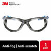 Picture of 3M Safety Glasses, Virtua CCS, ANSI Z87, Anti-Fog, Clear Lens, Blue Frame, Corded Ear Plug Control, Removable Foam Gasket