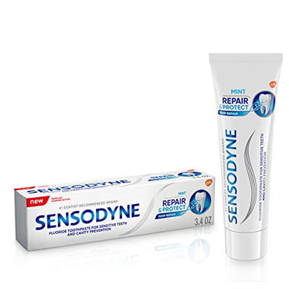 Picture of Sensodyne Repair and Protect Mint Toothpaste, Toothpaste for Sensitive Teeth and Cavity Prevention, 3.4 oz