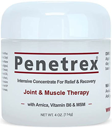 Picture of Penetrex Joint & Muscle Therapy, 4 Oz Cream - Intensive Concentrate for Relief & Recovery - Whole-Body Formula w/Arnica, Vitamin B6 & MSM (DMSO2) for Your Back, Neck, Knee, Hand, Shoulder, Feet, etc.