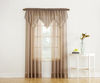 Picture of No. 918 Erica Crushed Voile Ascot Beaded Sheer Rod Pocket Curtain Valance, 51" x 24", Taupe