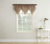 Picture of No. 918 Erica Crushed Voile Ascot Beaded Sheer Rod Pocket Curtain Valance, 51" x 24", Taupe