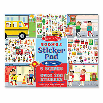 Picture of Melissa & Doug Reusable Sticker Pad: My Town - 200+ Stickers and 5 Scenes