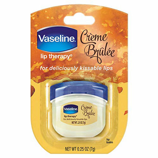 Picture of Vaseline Lip Balm for Instantly Soft Smooth Lips Crème Brûlée Lip Balm Locks In Moisture to Improve Hydration 0.25 oz