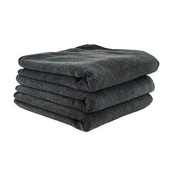 Chemical Guys Workhorse Professional Grade Microfiber Towel Black 3 Pack, MIC35303