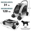 Picture of Petbobi Dog Stroller for Large Pet Jogger Stroller for 2 Dogs Breathable Animal Stroller with 4 Wheel and Storage Space Pet Can Easily Walk in/Out Travel up to 120 lbs