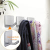 Picture of Heavy Duty Adhesive Hooks Towel Hook Stick on Hooks Wall Hangers Waterproof Stainless Steel Sticky Hooks for Hanging Bathroom Kitchen Home-4 Packs