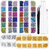 Picture of Anezus 6800Pcs Nail Art Rhinestones Nail Stone Gems Design Kit with Pickup Tools for Nail Art Supplies Accessories