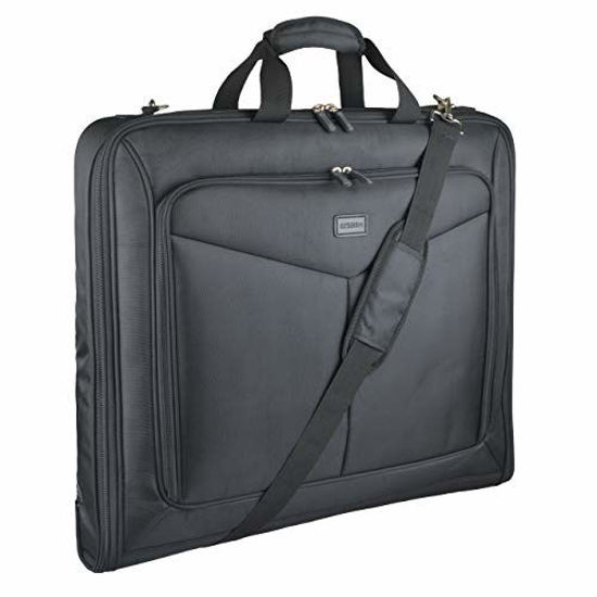 Picture of Foldable Carry On Garment Bag Fit 3 Suits, 44-inch Suit Bag for Travel and Business Trips with Shoulder Strap