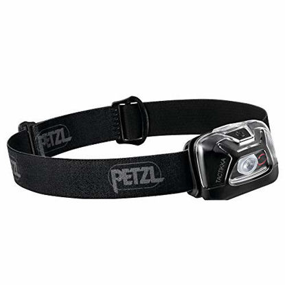 Picture of Petzl TACTIKKA Headlamp - Compact 300 Lumen Headlamp, Ideal for Hunting and Fishing with White or Red Lighting - Black