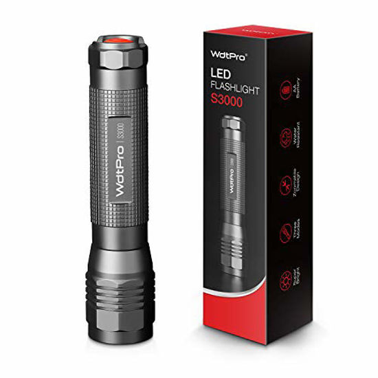 Picture of High-Powered LED Flashlight S3000, WdtPro Super Bright Flashlights - High Lumen, IP67 Water Resistant, 3 Modes and Zoomable for Camping, Emergency, Hiking, Gift