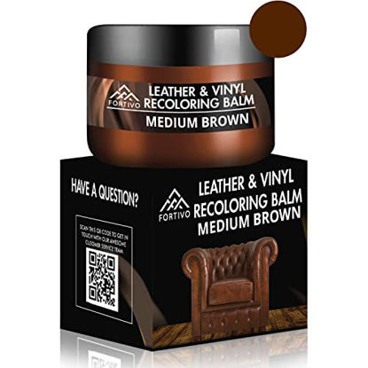 Picture of Leather Repair Kits for Couches - Leather Color Restorer for Furniture, Car Seats, Furniture - Leather Recoloring Balm Leather Repair Cream Leather Repair for Upholstery (Medium Brown)