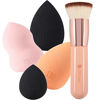 Picture of DUcare Foundation Brush with Makeup Sponges Flat Top Kabuki Brush Synthetic Professional Liquid Blending Powder Beauty Makeup Blender