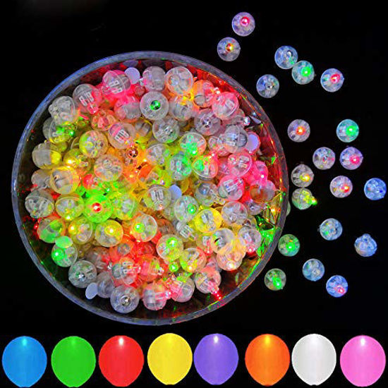 Picture of JJGoo 100Pcs Multicolor LED Balloon Lights, Waterproof Flash Round Tiny Led Light for Paper Lantern Easter Egg Pumkin Birthday Party Wedding Decoration