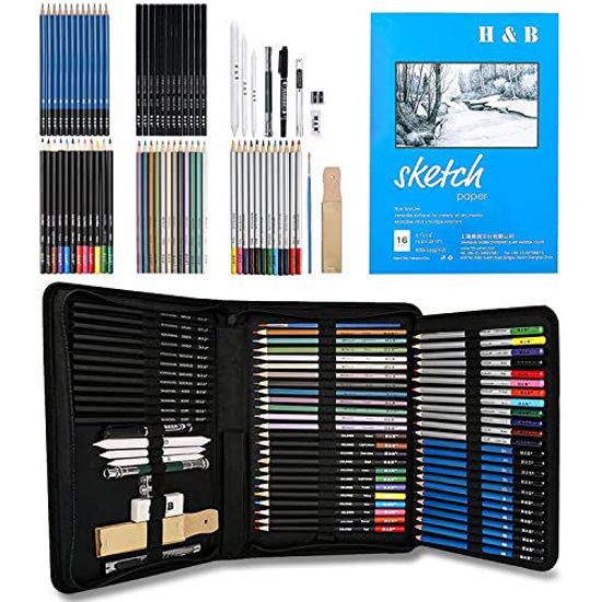 Buy 40 Pcs Professional Drawing and Sketching Pencil Art Set Fully Complete Art  Pencil Supplies Crafts Sketching Kit Well Preserved in A Zipper Bag Super  Convenient for Artist Beginner or Teenagers Kids