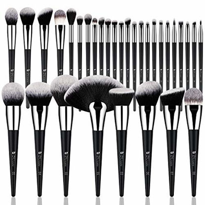 Picture of DUcare Professional Makeup Brush Set 32Pcs Makeup Brushes Premium Synthetic Kabuki Foundation Blending Brush Face Powder Blush Concealers Eye Shadows