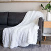 Picture of Soft Fuzzy Faux Fur Throw Blanket ,50"x60",Reversible Lightweight Fluffy Cozy Plush Fleece Comfy Furry Microfiber Decorative Shaggy Blanket for Couch Sofa Bed,Pure White