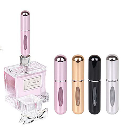 Picture of Portable Mini Refillable Perfume Atomizer Bottle Refillable Spray, Atomizer Perfume Bottle, Scent Pump Case, Perfume Atomizer Refillable Travel (5ml, 4 Pack) 4