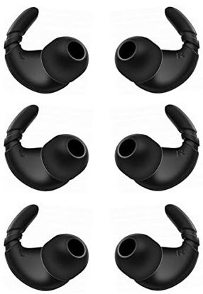 Picture of ALXCD Anti Slip Earhook Tips Compatible with Beats Studio Buds, 3 Pairs Anti-Slip Anti Lost Earbuds Hook Tips Sport Ear Tips, Compatible with Beats Studio Buds, Ear Hook Black