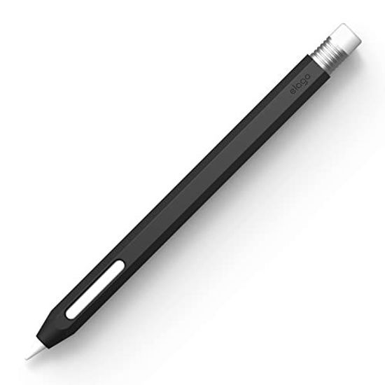 Picture of elago Classic Pencil Case Compatible with Apple Pencil 2nd Generation Cover Sleeve, Classic Design, Compatible with Magnetic Charging and Double Tap (Must Read Installation Instructions) [Black]