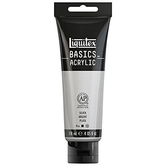 Picture of Liquitex BASICS Acrylic Paint, 4-oz tube, Silver