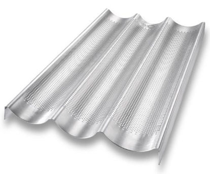 Picture of USA Pan Bakeware Aluminized Steel Perforated French Baguette Bread Pan, 3-Loaf