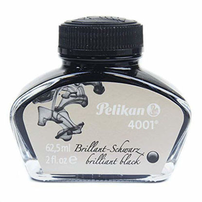 Picture of Pelikan 4001 Bottled Ink for Fountain Pens, Brilliant Black, 62.5ml, 1 Each (329144)