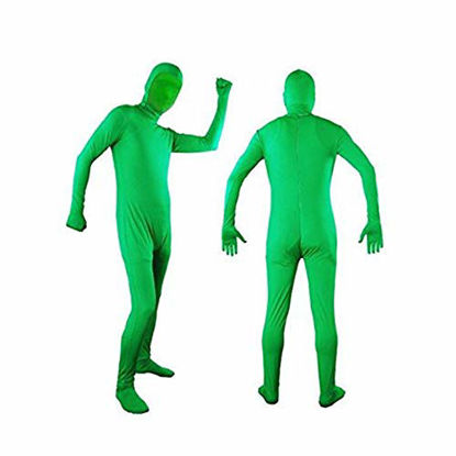 Picture of LimoStudio Photography Green Chromakey Bodysuit Unisex Spandex Stretch Adult Costume Zentai Disappearing Man for Photo Video Effect, AGG779