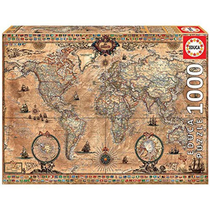 Picture of Educa Antique World Map 1000-Piece Puzzle , Brown, (15159)