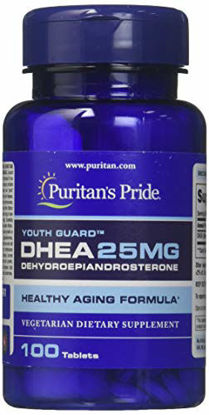 Picture of Puritans Pride Dhea, 25 Mg (100 Tabs), 100 Count (Pack of 1)