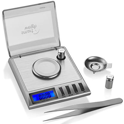 Picture of Smart Weigh GEM20- 20g x 0.001 Grams, High Precision Digital Milligram Jewelry Scale, Reloading, Jewelry and Gems Scale, Calibration Weights and Tweezers Included