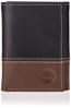 Picture of Timberland Men's Leather Trifold Wallet with ID Window, Black/Brown (Hunter), One Size