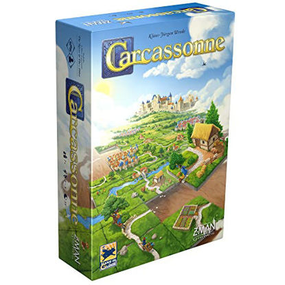 Picture of Carcassonne Board Game (BASE GAME) | Family Board Game | Board Game for Adults and Family | Strategy Board Game | Medieval Adventure Board Game | Ages 7 and up | 2-5 Players | Made by Z-Man Games