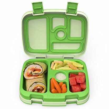 Picture of Bentgo® Kids Children?s Lunch Box - Leak-Proof, 5-Compartment Bento-Style Kids Lunch Box - Ideal Portion Sizes for Ages 3 to 7 - BPA-Free, Dishwasher Safe, Food-Safe Materials (Green)