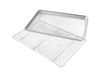 Picture of USA Pan Bakeware Half Sheet Baking Pan and Bakeable Nonstick and Cooling Rack Set, Metal