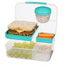 Picture of Sistema Bento Box Adult Lunch Box with 2 Compartments, Sandwhich Container, and Salad Dressing Container, Dishwasher Safe, Color May Vary