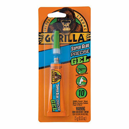 Picture of Gorilla Super Glue Precise Gel, 15 Gram, Clear, (Pack of 1)