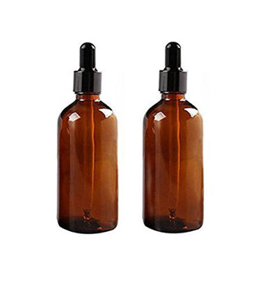 Picture of 2 Pcs 100ml Glass Dropper Bottles Empty Amber Glass Bottle Vial Container with Glass Dropper for Essential Oil Formulas Cosmetics Perfumes & Other Liquids