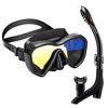 Picture of LUXPARD Snorkel Set, Anti-Fog Panoramic View Snorkel Mask and Anti-Leak Dry Snorkel Tube, Snorkeling Gear for Adults, Snorkel Kit Bag Included (Black)