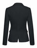 Picture of Women's Notched Lapel Neck Long Sleeves One Button Pockets Blazer Jacket Wear to Work Suit New Black Size XL