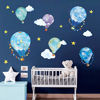 Picture of decalmile 6 Nautical Hot Air Balloons Wall Decals Stars Cloud Star Wall Stickers Baby Nursery Kids Bedroom Wall Decor(Size: 10"/6" H)