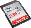 Picture of SanDisk 256GB Ultra SDXC UHS-I Memory Card - 100MB/s, C10, U1, Full HD, SD Card - SDSDUNR-256G-GN6IN